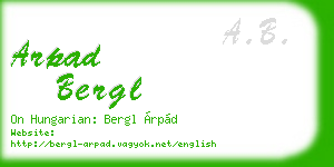 arpad bergl business card